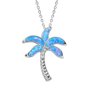 Opal Palm Tree Pendant