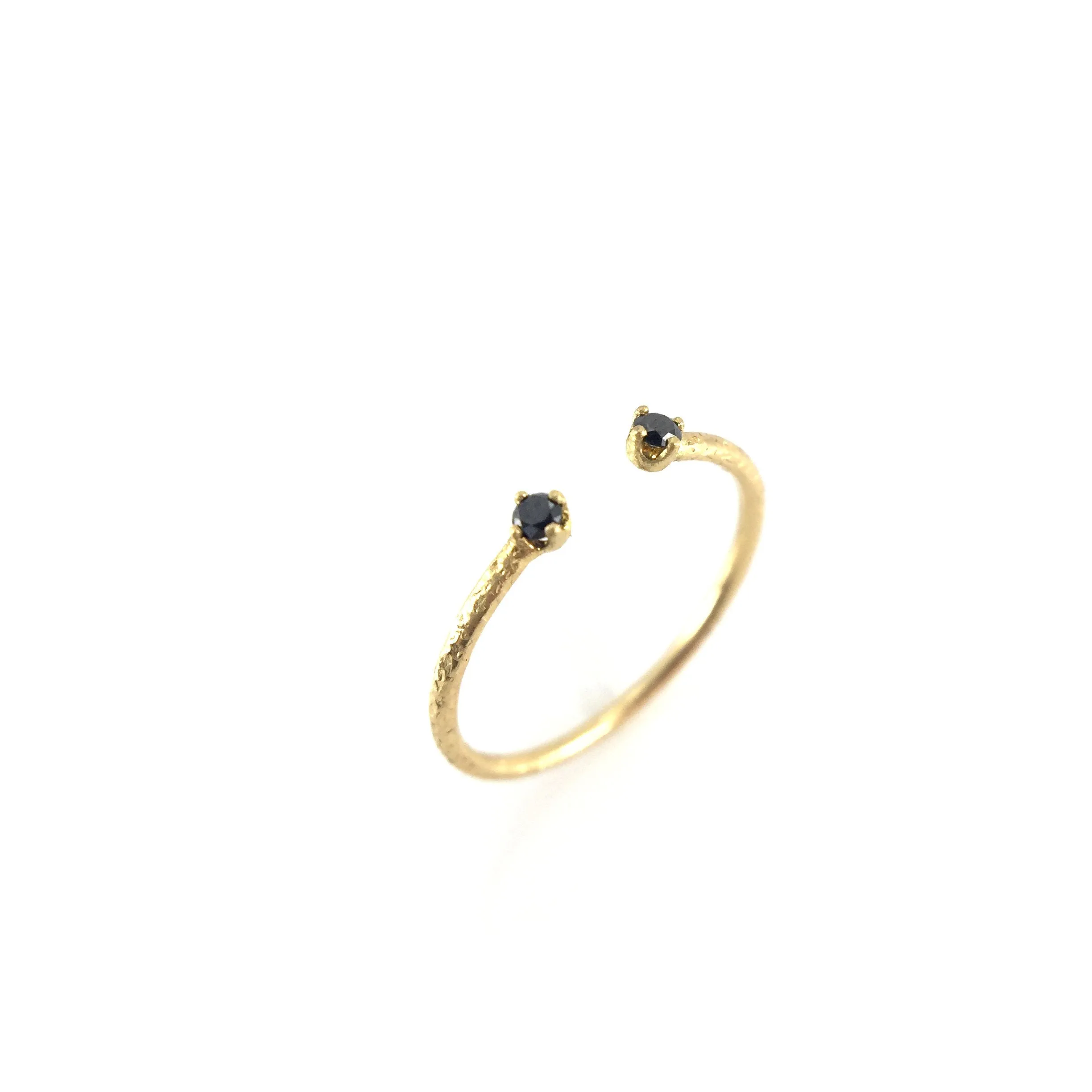 Open Black Diamond Ring