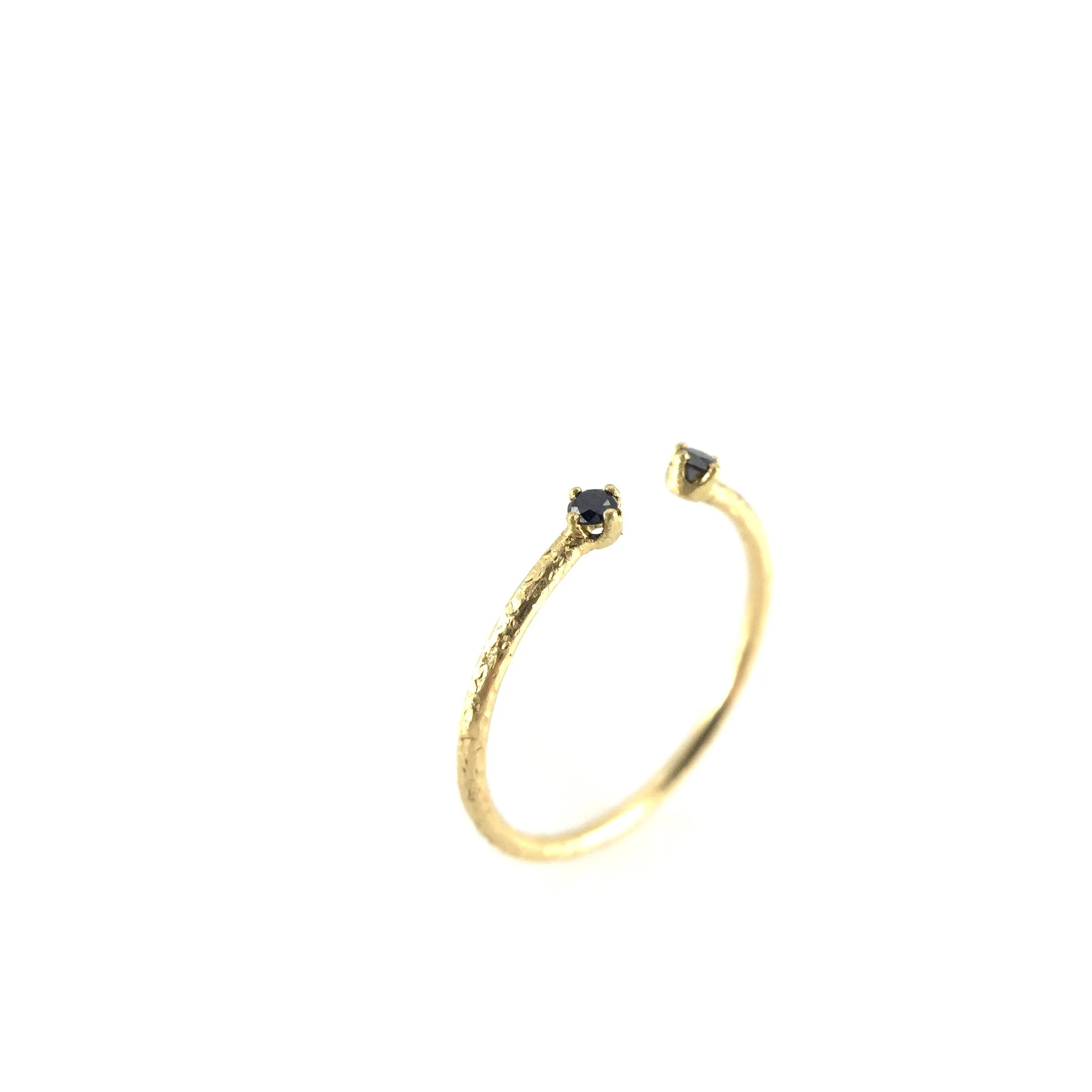 Open Black Diamond Ring