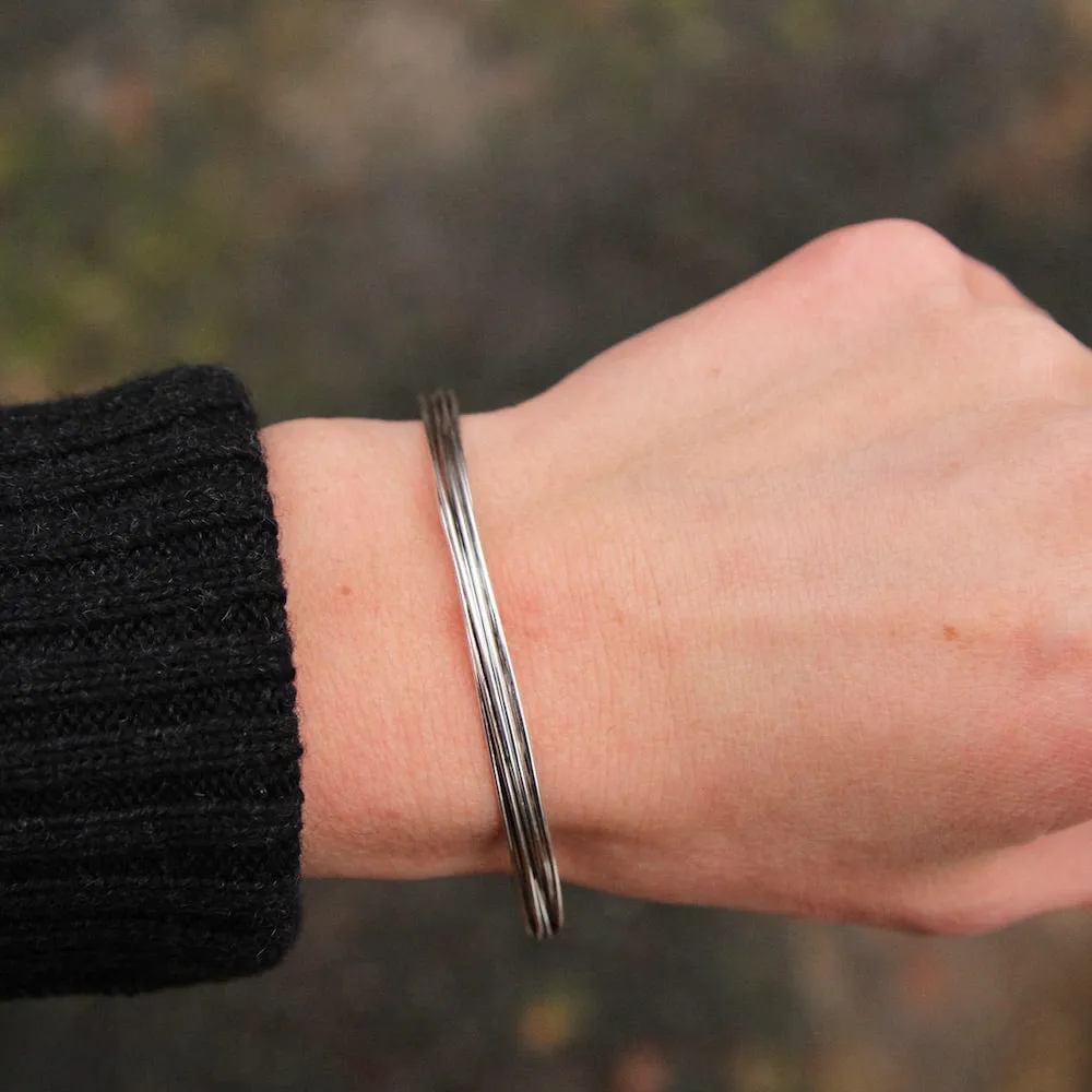 Oxidized Elephant Hair Inspired Bangle