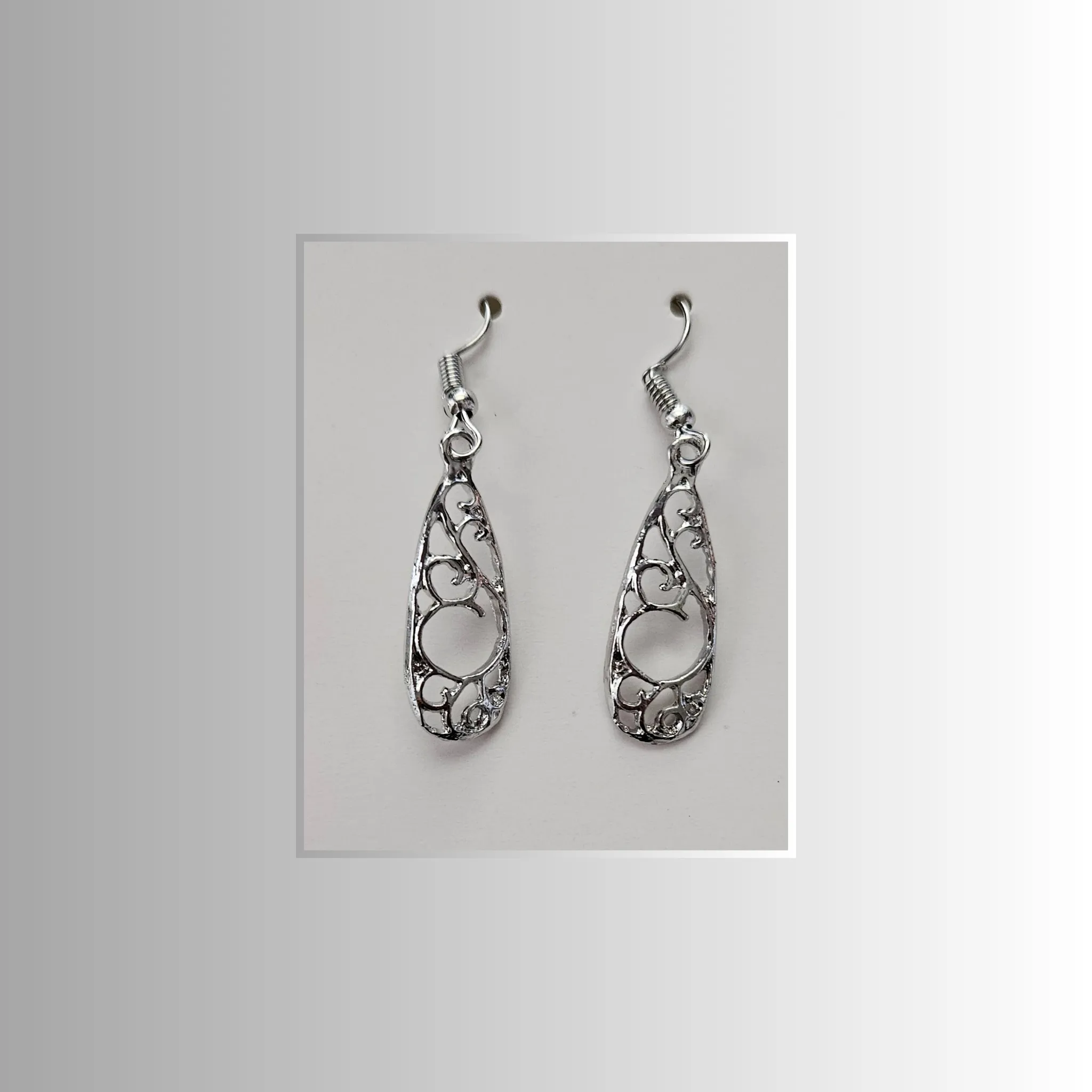 Paisley Silver Drop Earrings