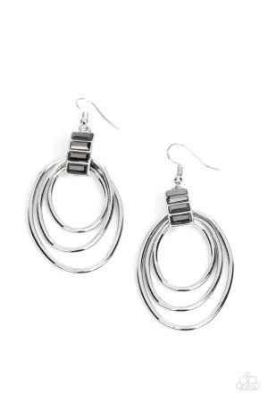 Paparazzi Earring ~ Intergalactic Glamour - Silver