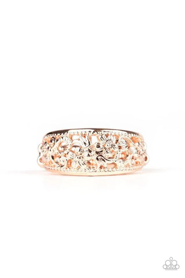 Paparazzi Ring ~ Breezy Blossoms - Rose Gold