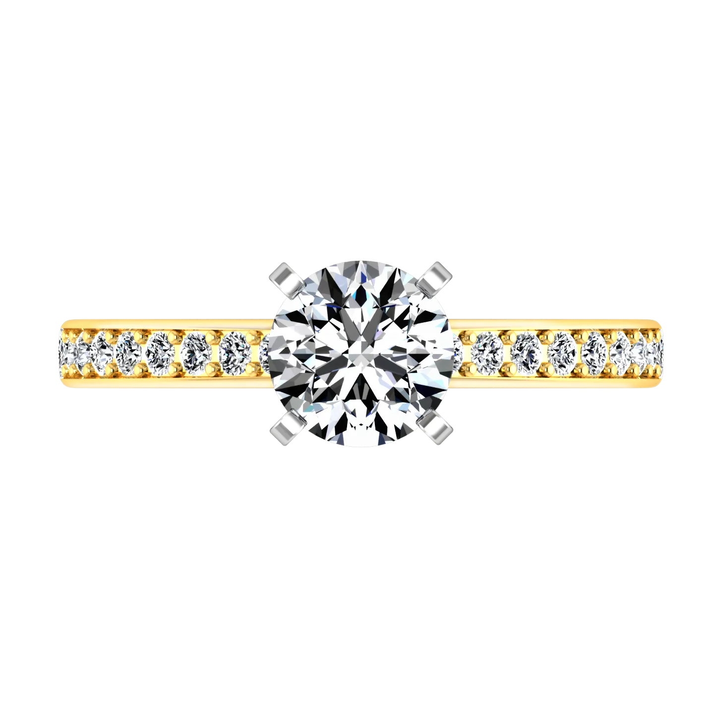 Pave Engagement Ring Belle 14K Yellow Gold