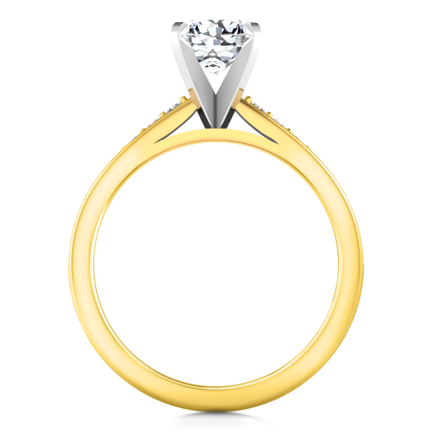 Pave Engagement Ring Belle 14K Yellow Gold