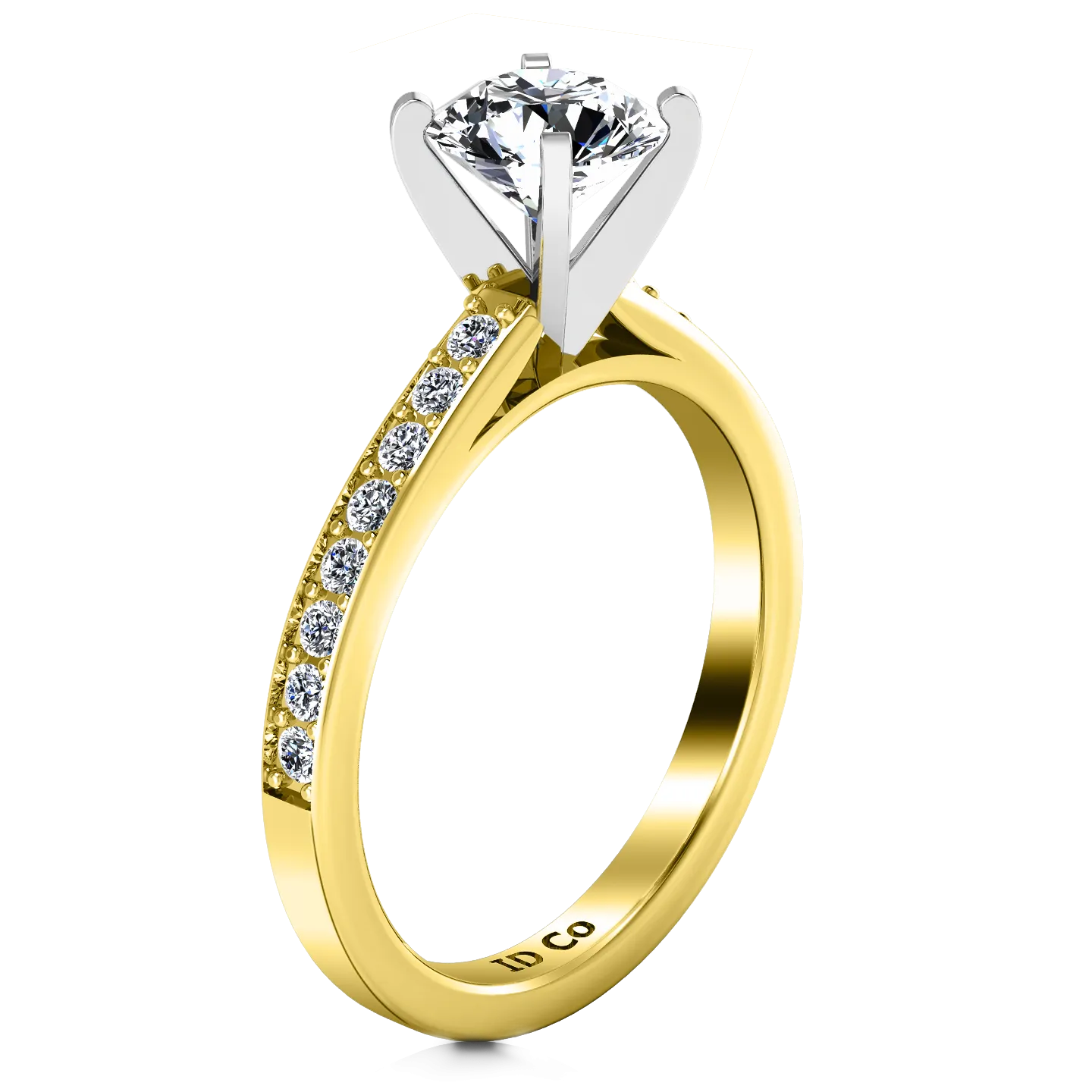 Pave Engagement Ring Belle 14K Yellow Gold