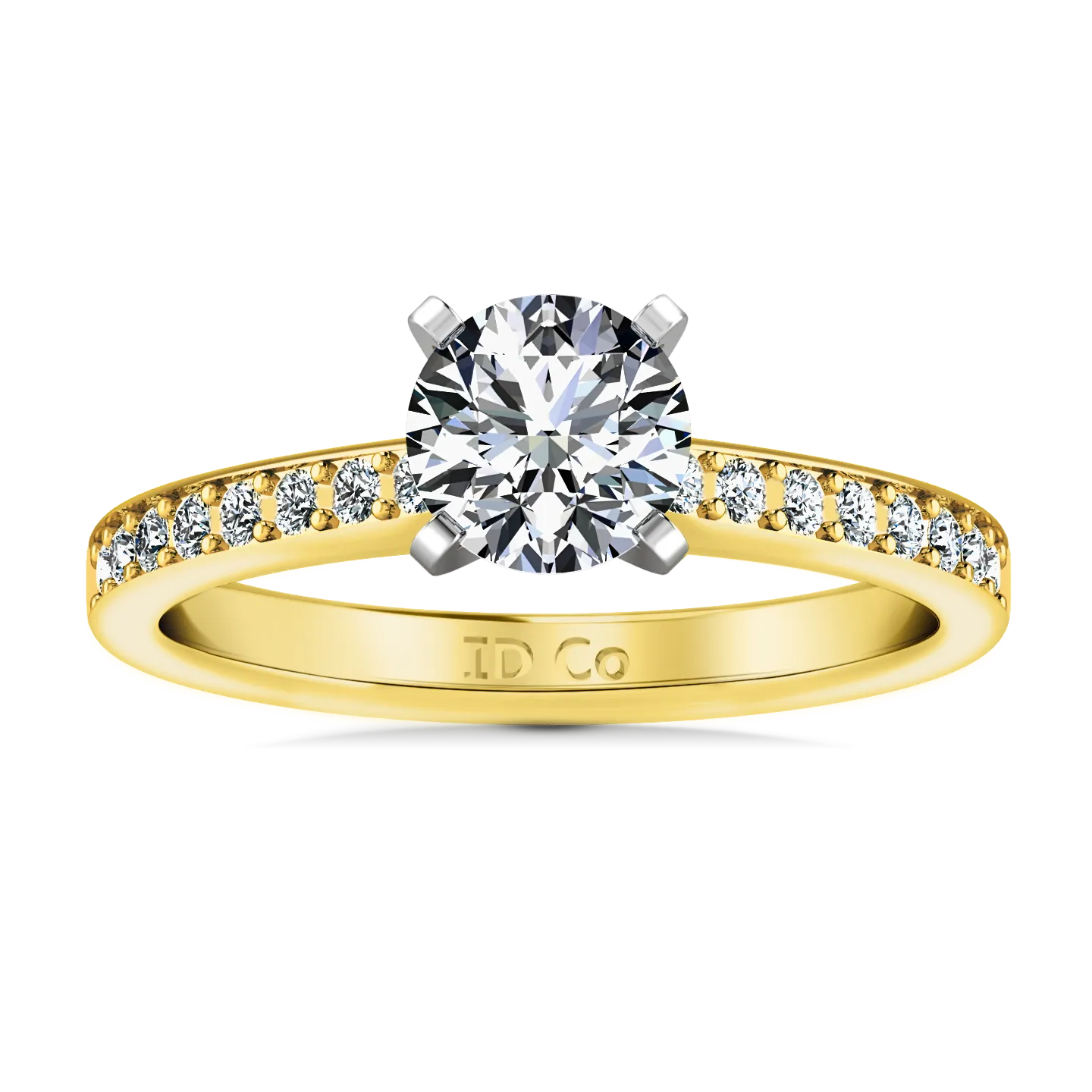 Pave Engagement Ring Belle 14K Yellow Gold