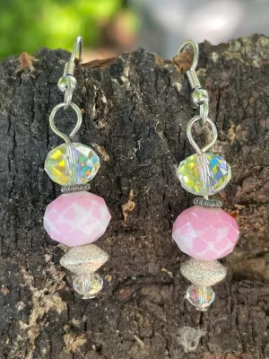 Pink and Aurora Borealis Crystal