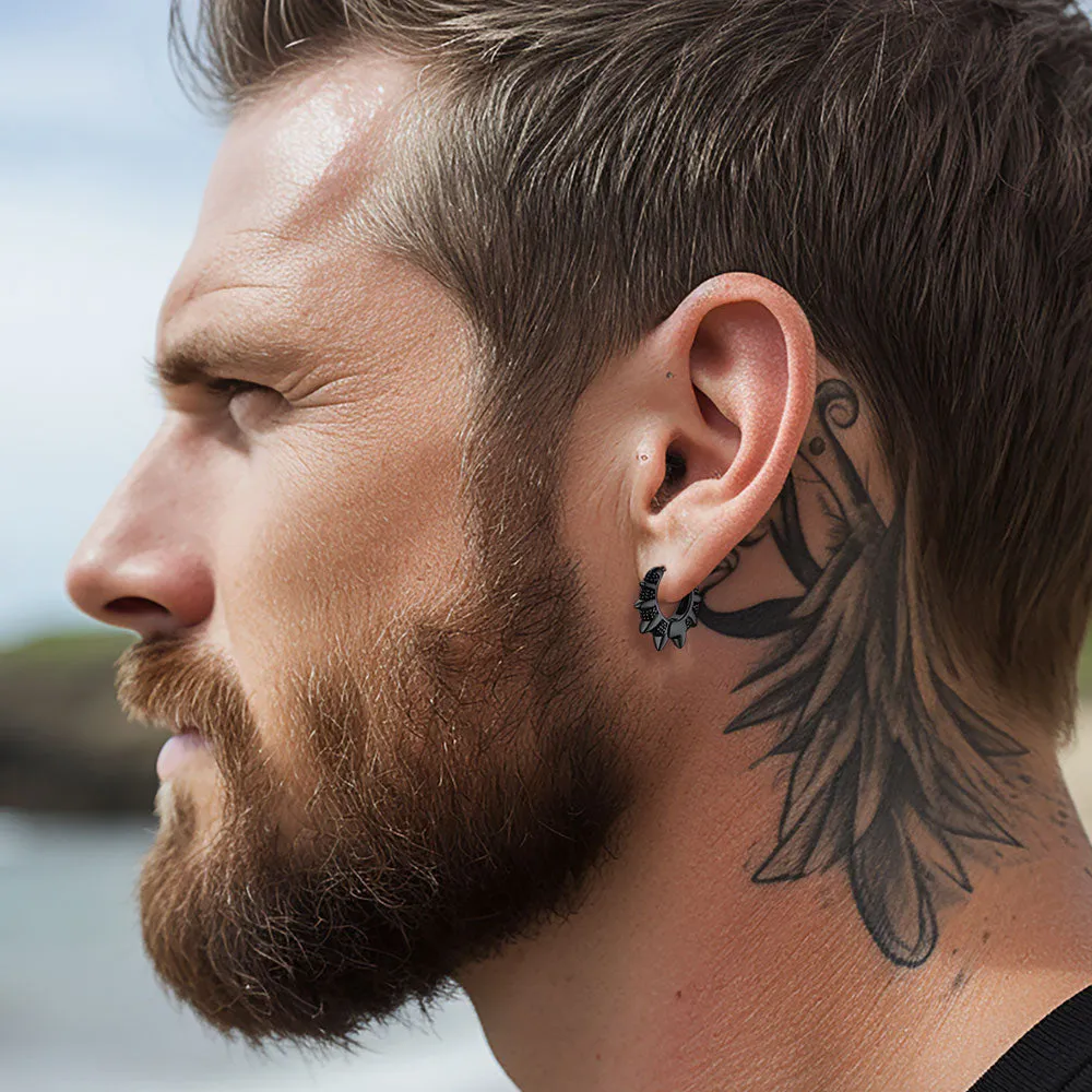 Punk Rivet Huggie Hoop Earrings Piercing For Men Women