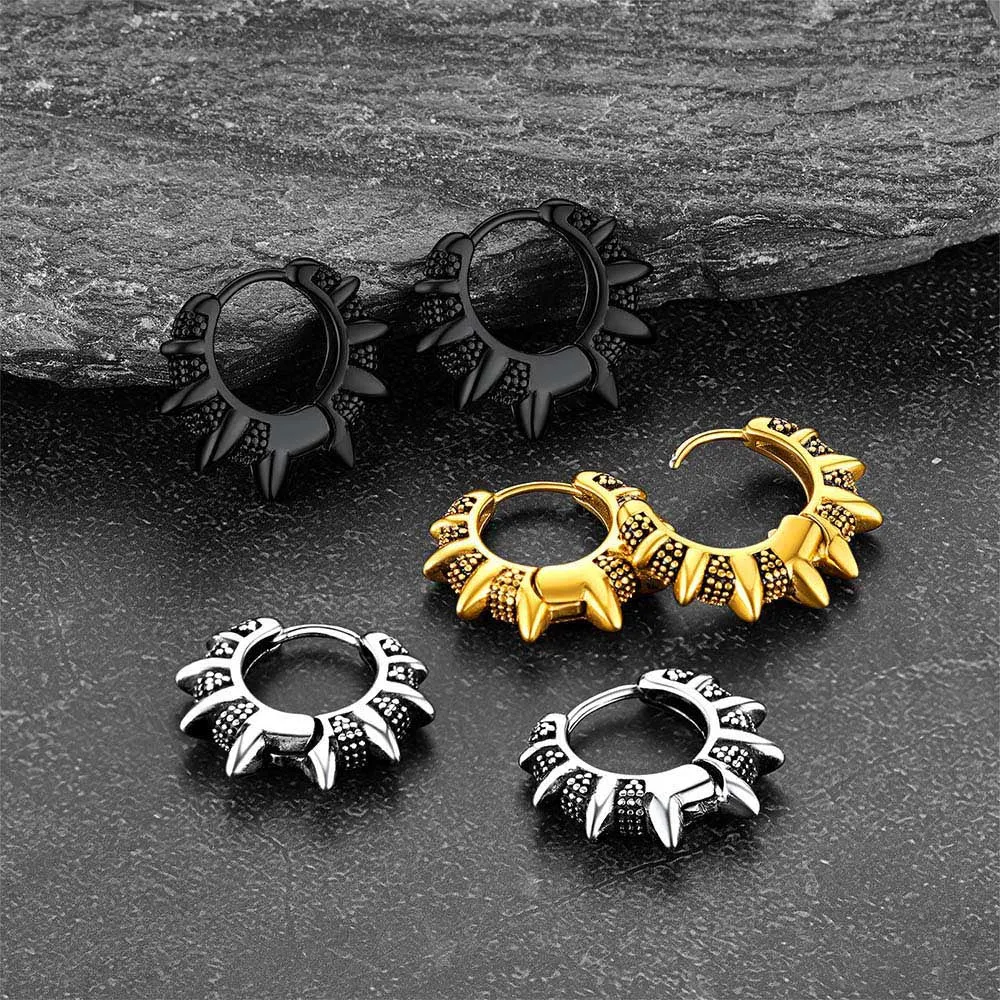 Punk Rivet Huggie Hoop Earrings Piercing For Men Women