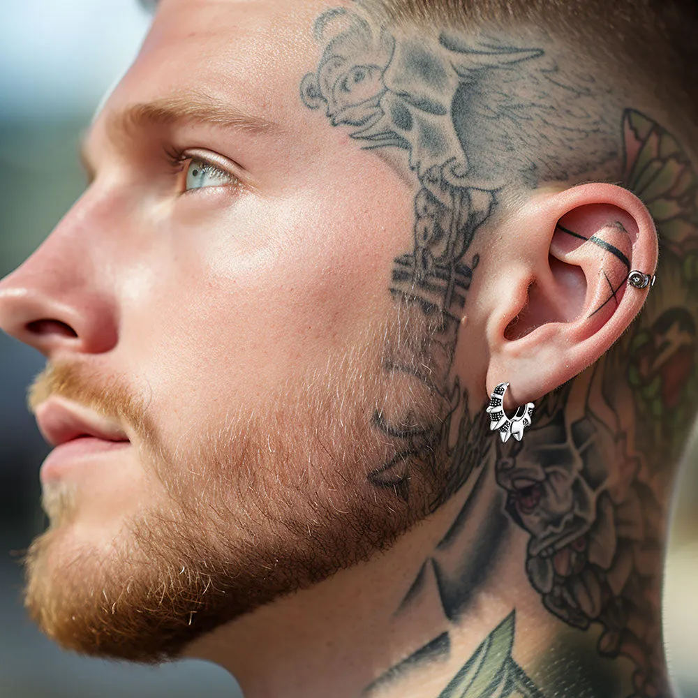 Punk Rivet Huggie Hoop Earrings Piercing For Men Women