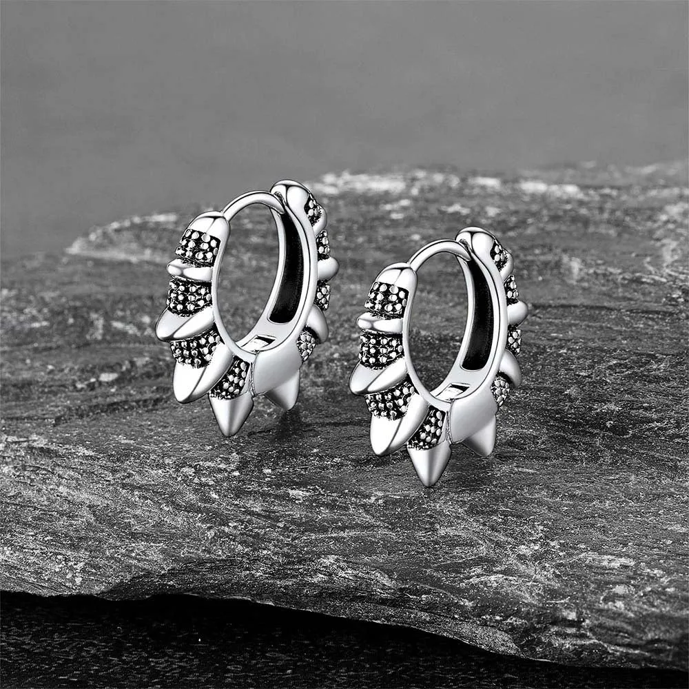 Punk Rivet Huggie Hoop Earrings Piercing For Men Women