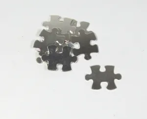 Puzzle piece, 22 gauge sterling, 20mm x 16mm  3 pack, for stamping, earrings, pendants charms