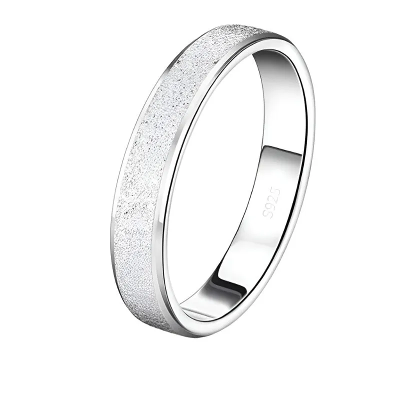 Real Certified Tibetan Silver Ring Frosted Top Quality Allergy Free Jewelry