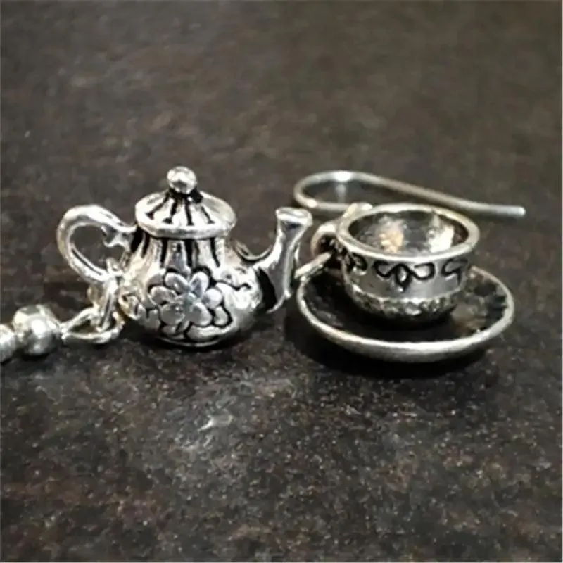 Retro Kettle Tea Cup Earrings