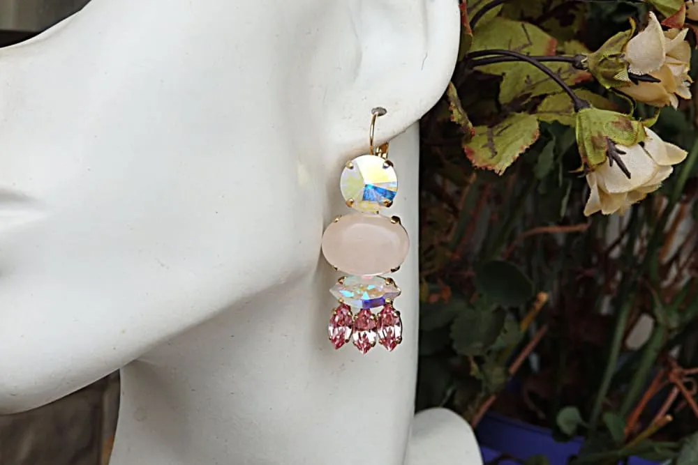 Rose quartz earrings