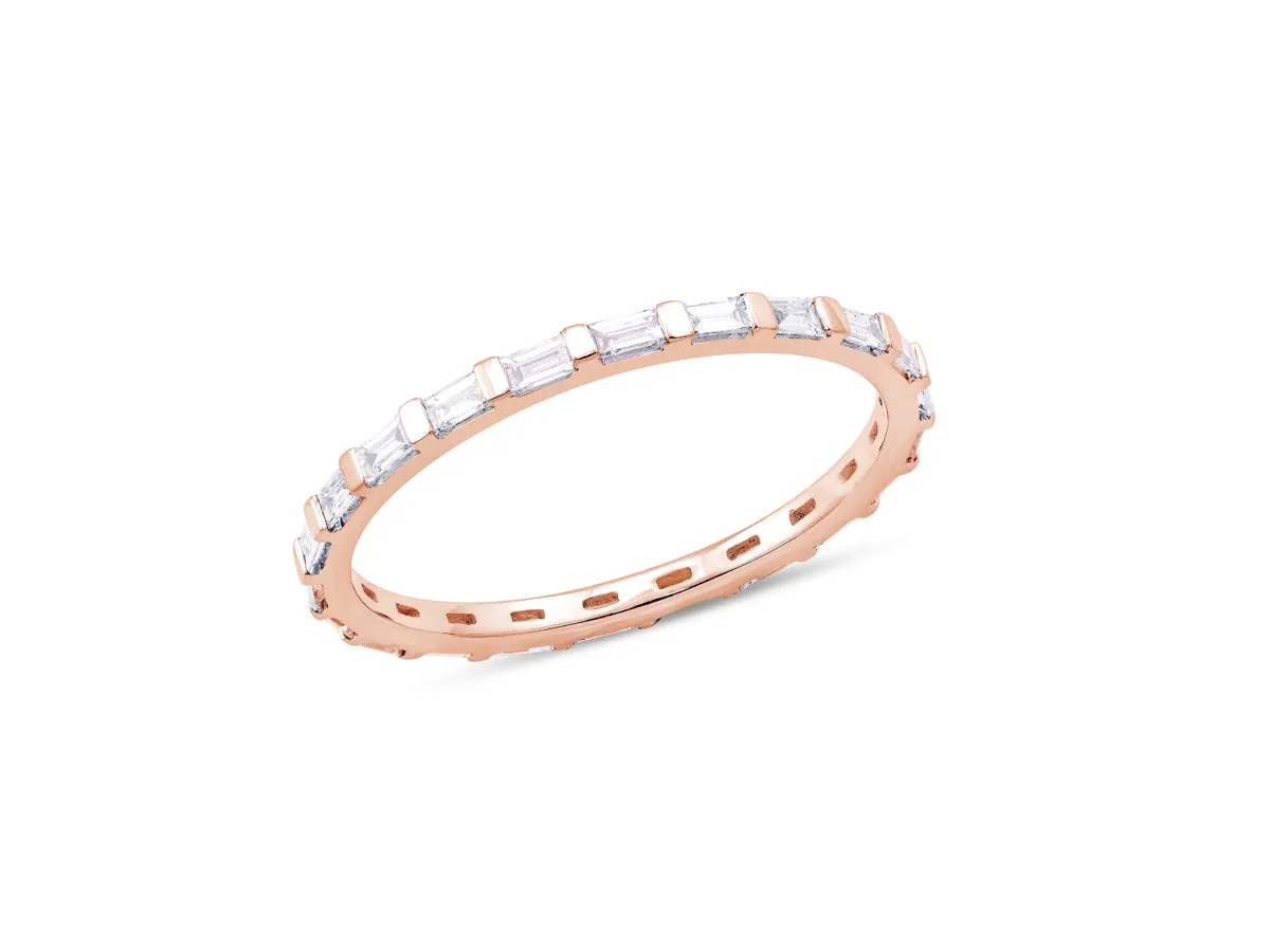 Sadie Mini Baguette Diamond Rose Gold Ring