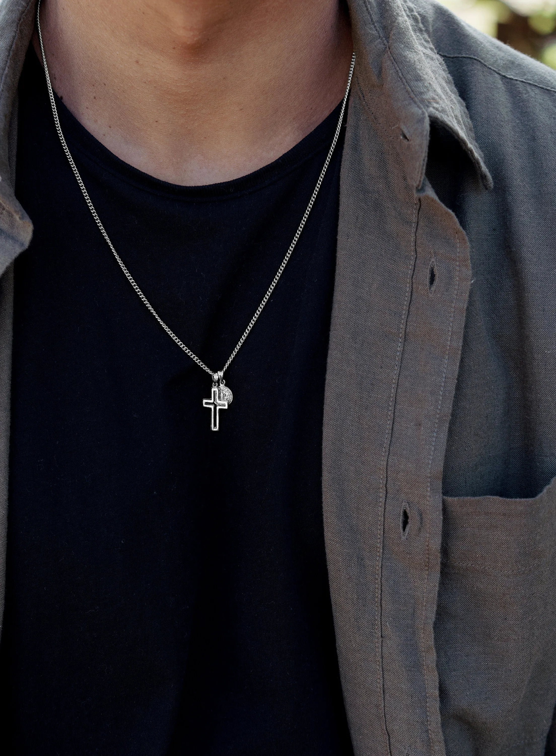 Saint Benedict Cross necklace for men