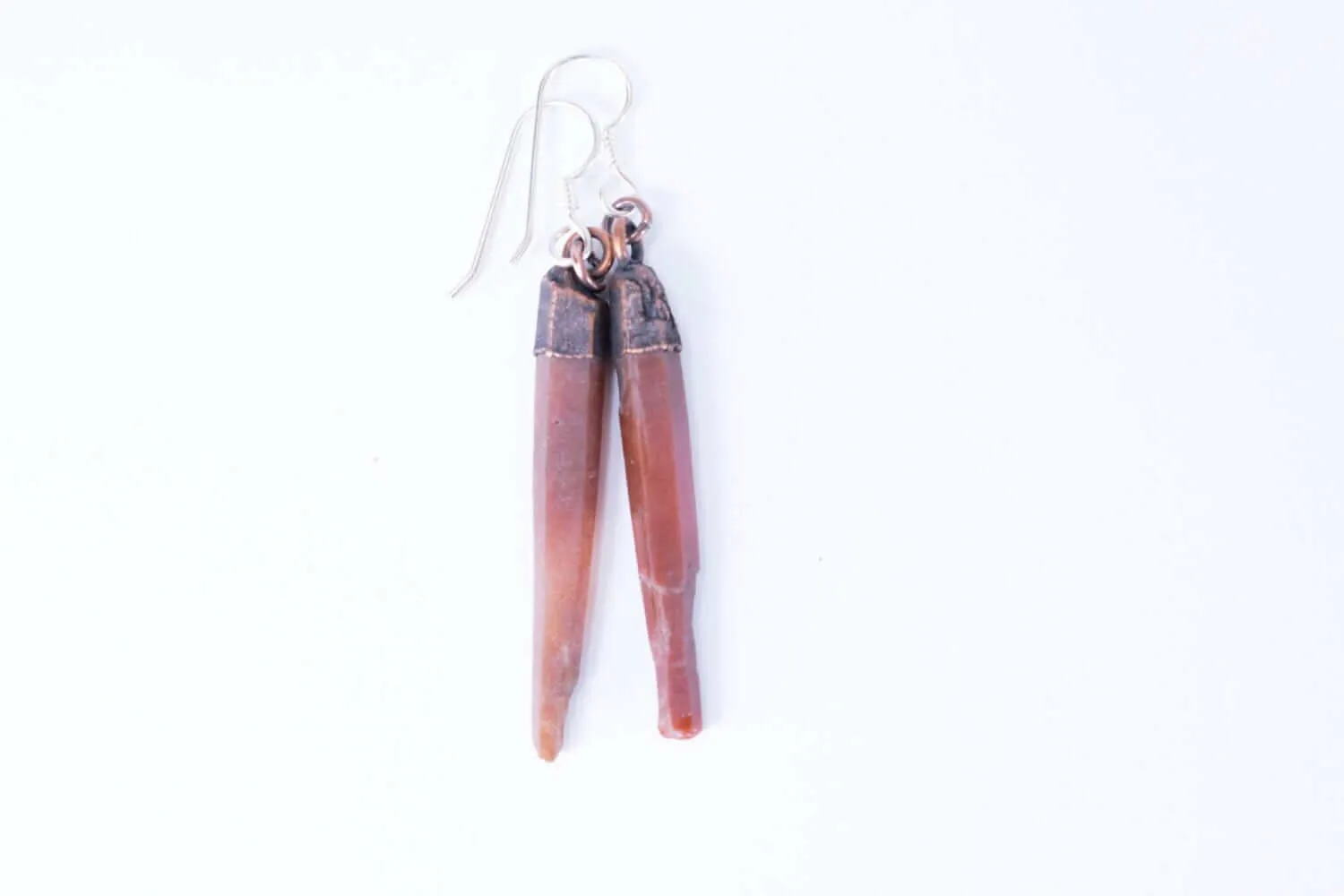 SALE Raw crystal  | Red quartz crystal earrings