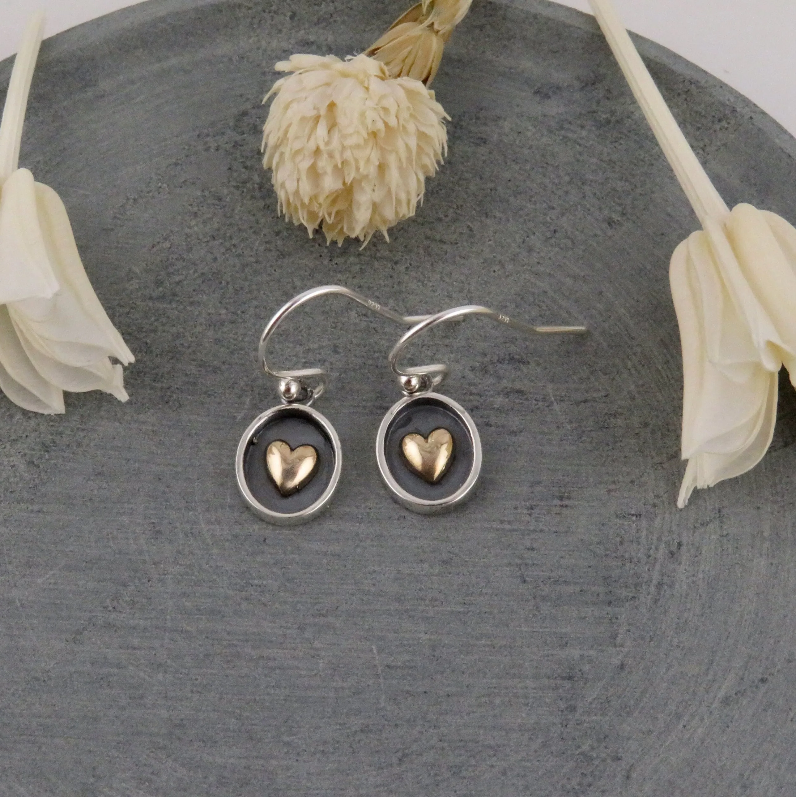 Shadow Box Heart Earrings