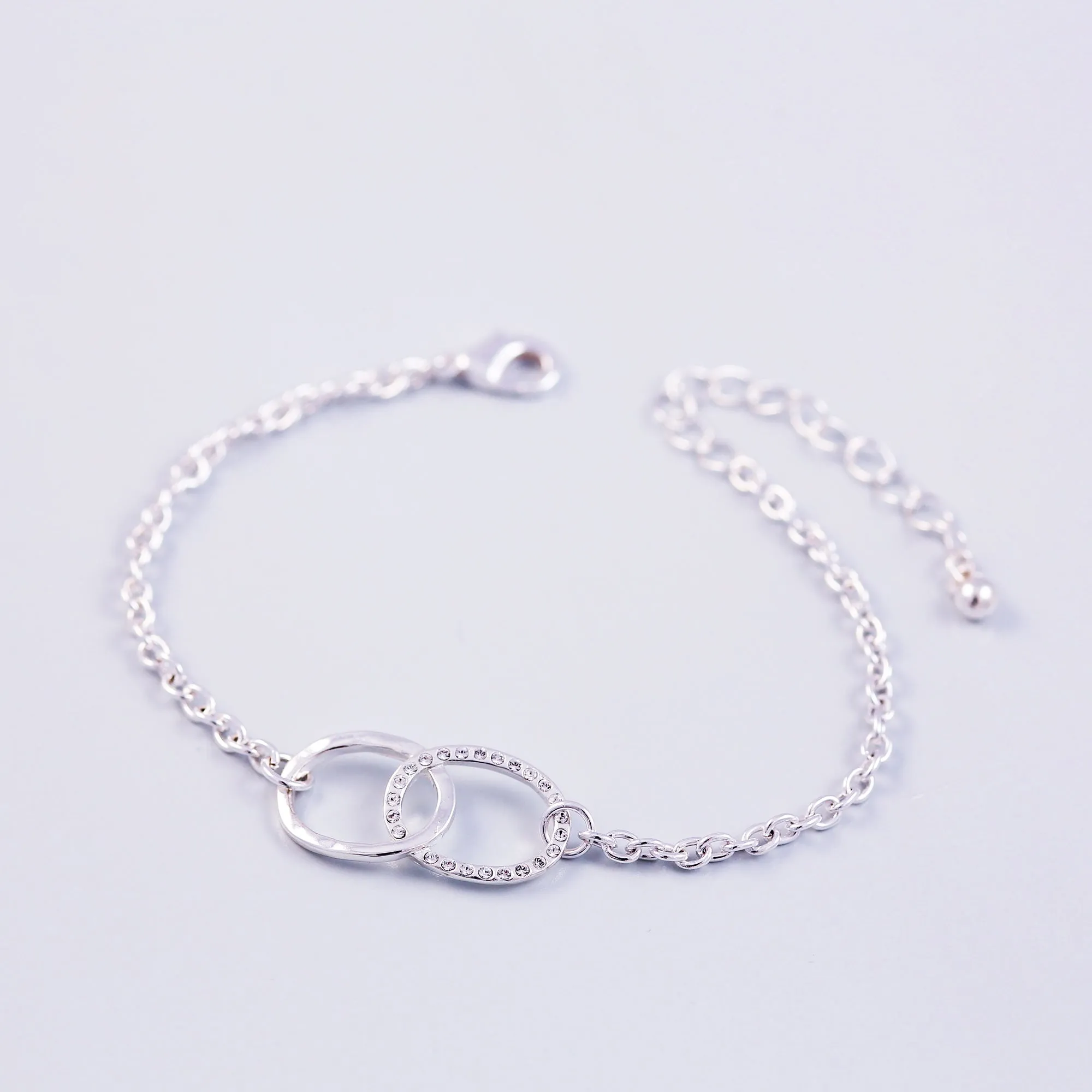 Silver & Crystal Bridal Infinity Bracelet