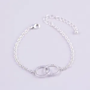 Silver & Crystal Bridal Infinity Bracelet