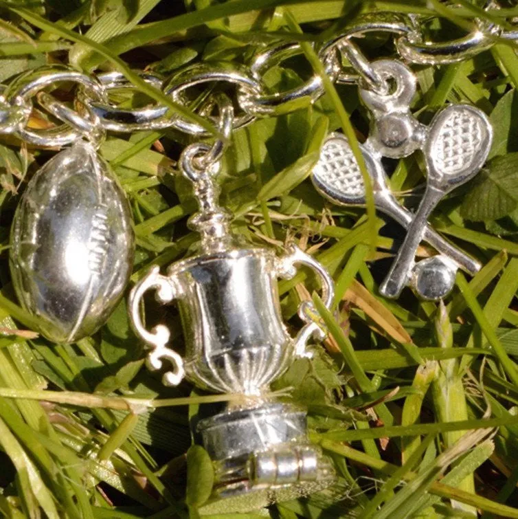 Silver Football Cup Charm