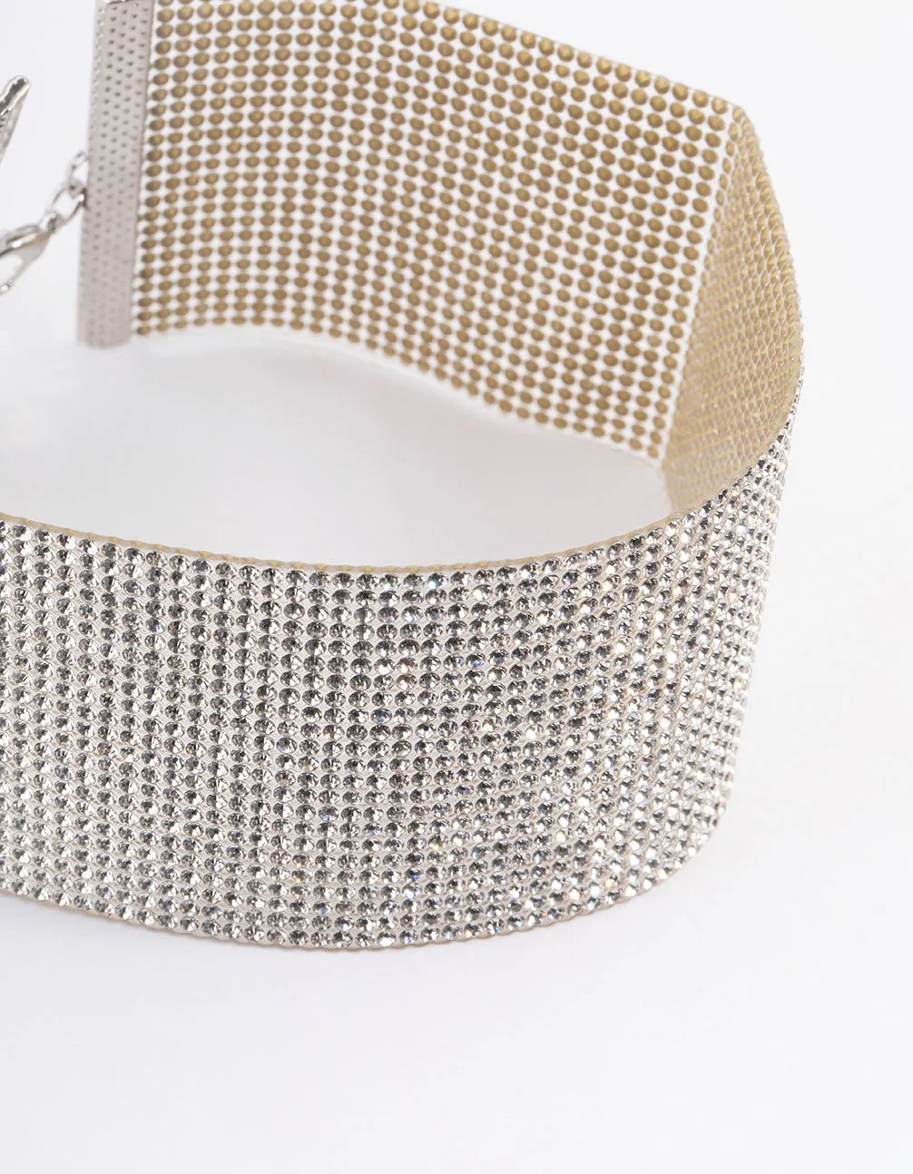 Silver Large Diamante Choker