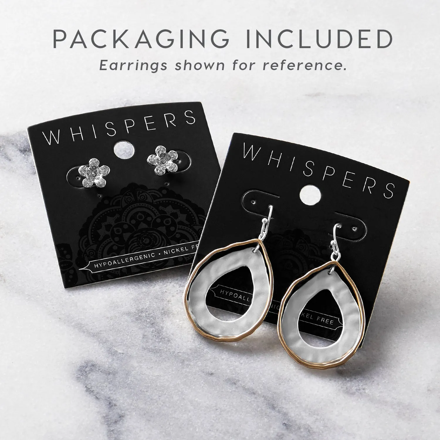 Silver Stones with Gold Center Stud Earrings - Final Sale