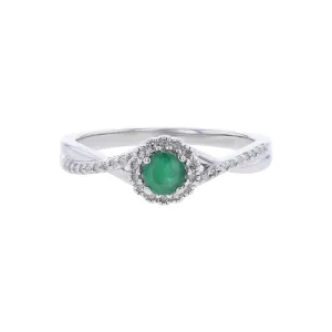 Silver Sweet Treat Emerald & Diamond Ring