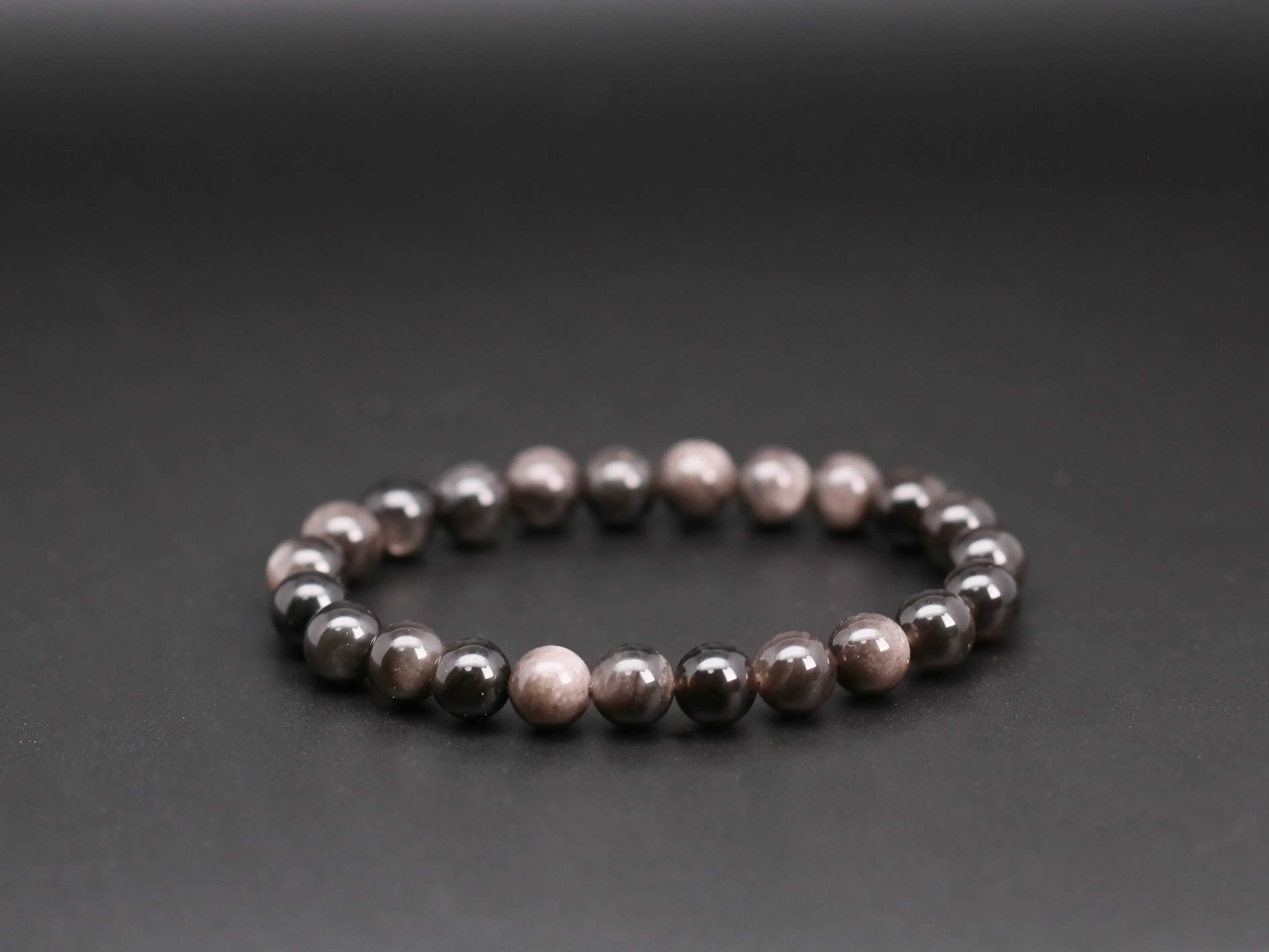 Siver sheen obsidian bracelets