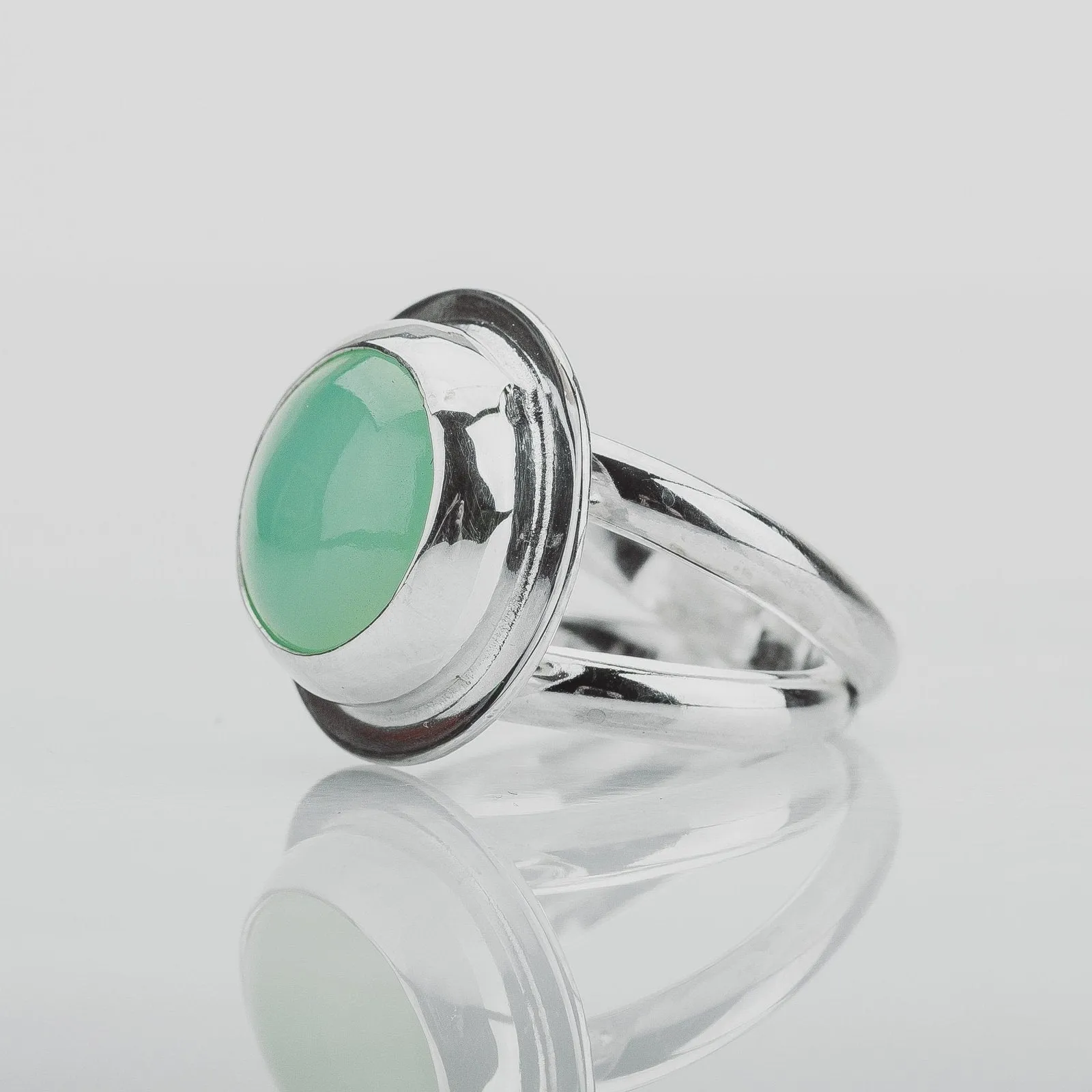 Size 6.5 Aqua Blue Chalcedony Gemstone Ring