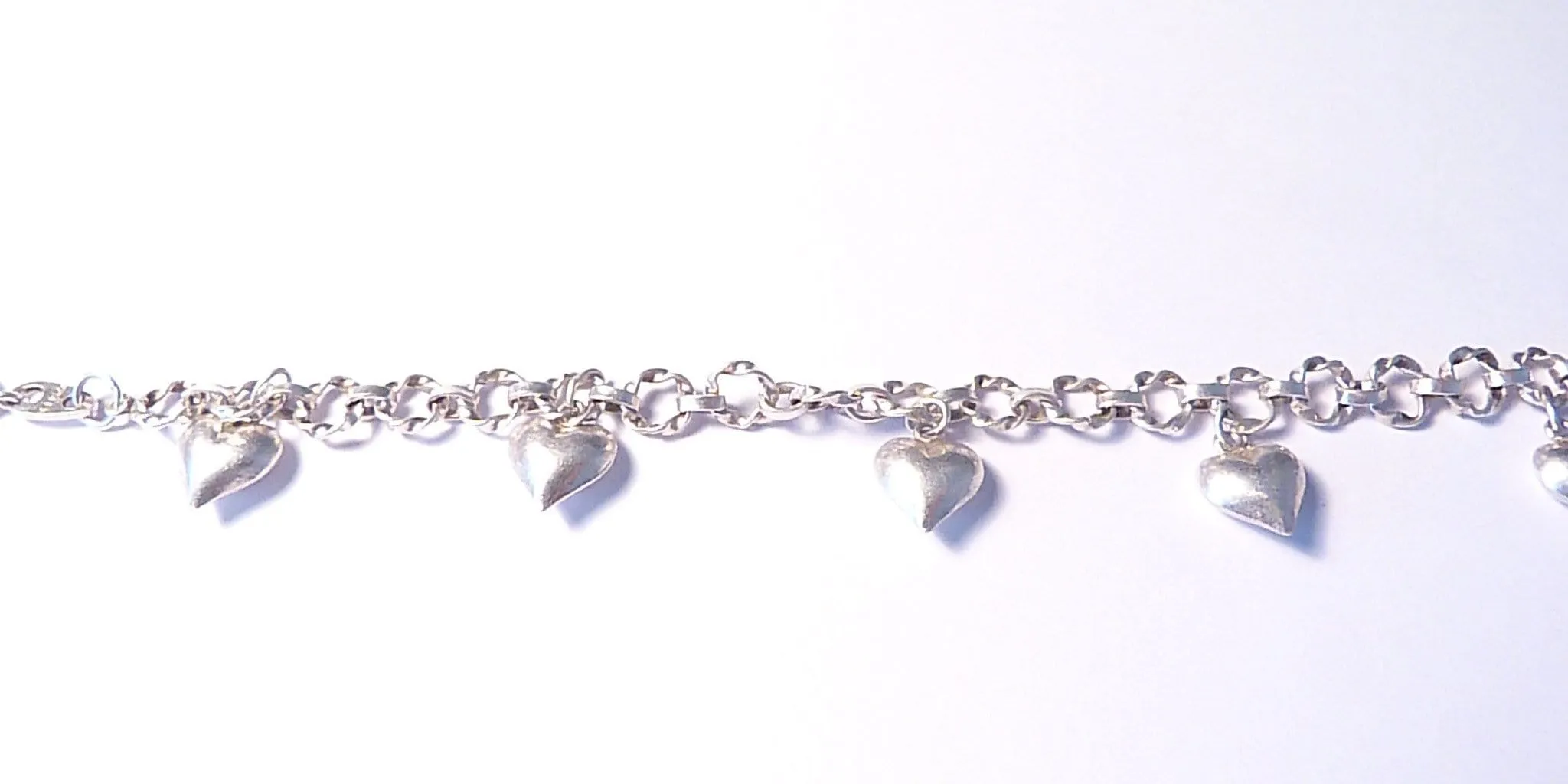 Solid silver bracelet vintage hallmarked sterling silver charm bracelet