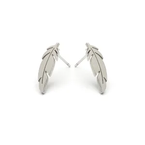 Stainless Steel Feather Stud Earrings