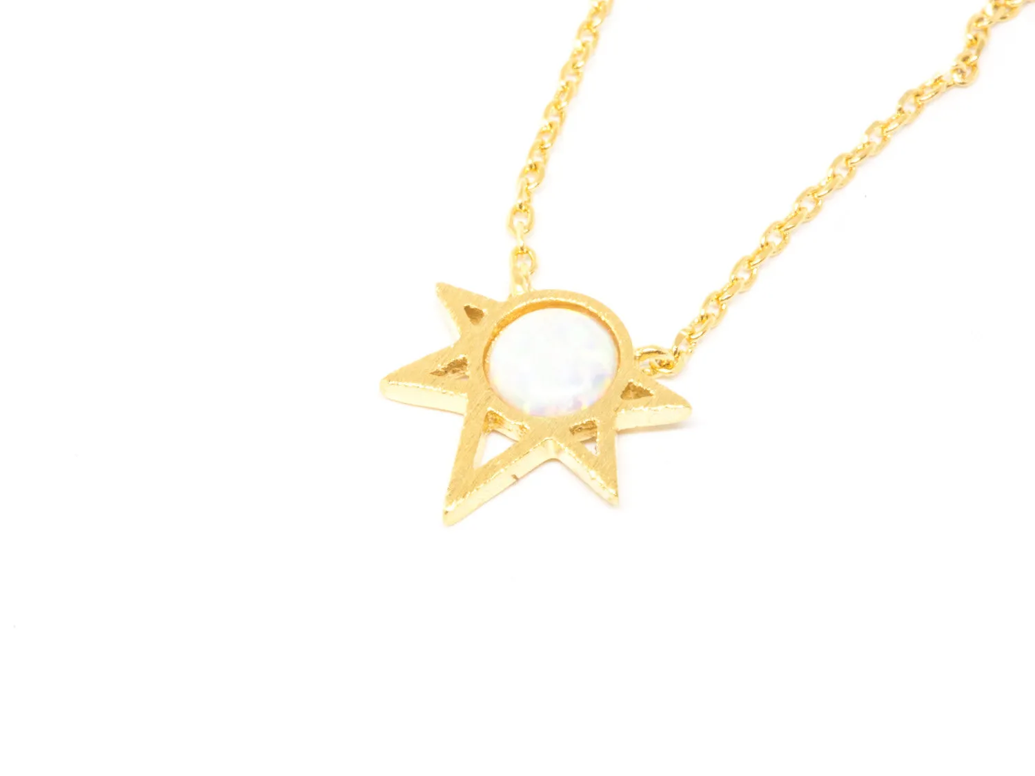 Star Opal pendant charm necklace a13