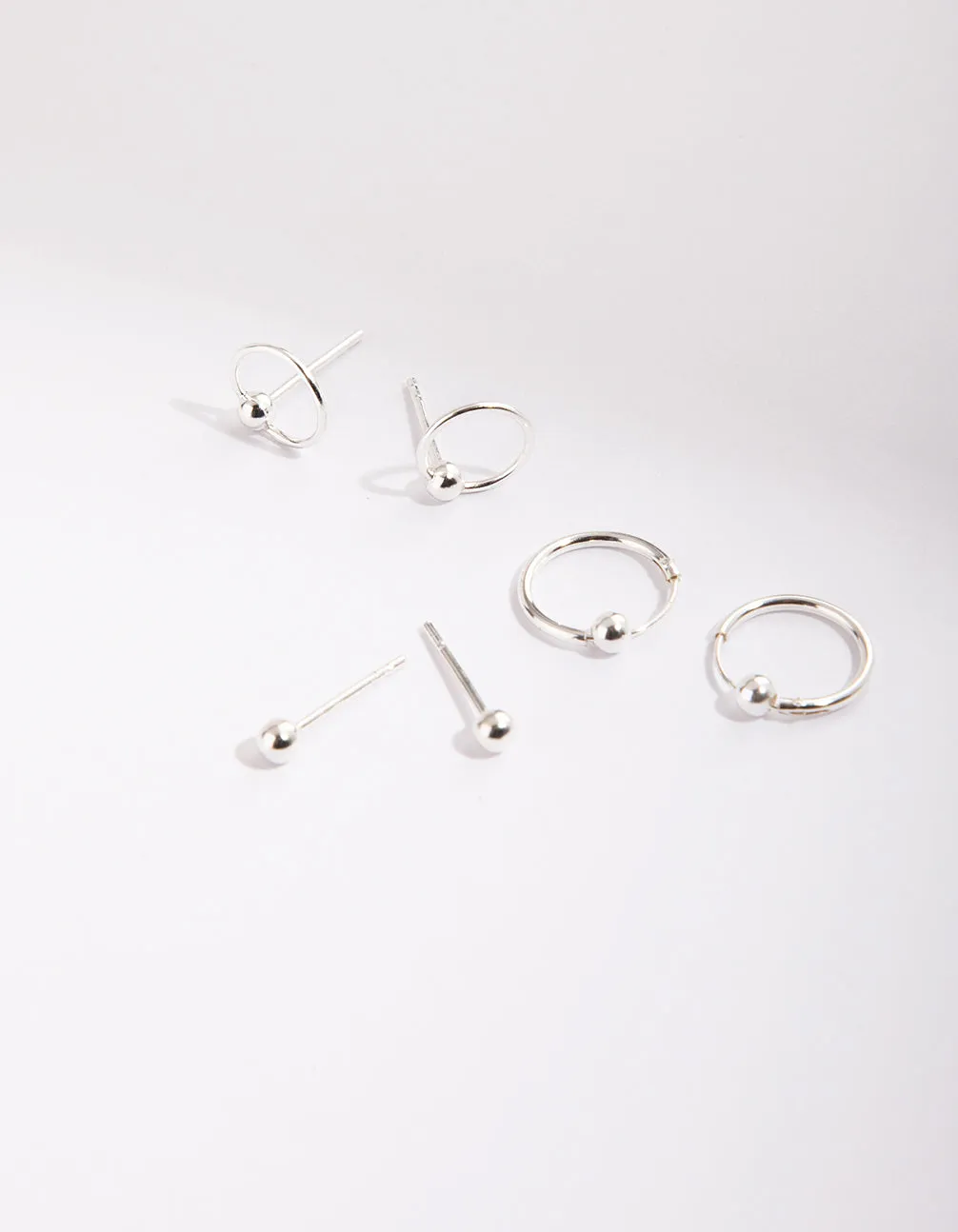 Sterling Silver Ball Combo Earring Pack