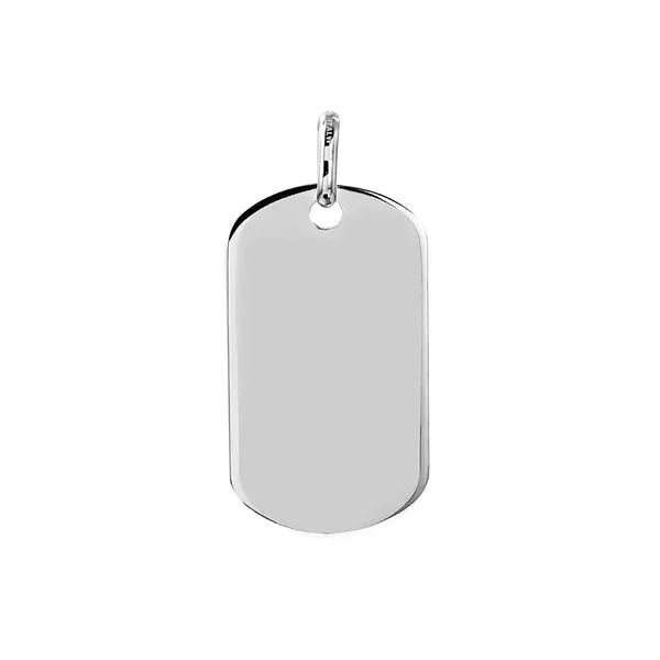 Sterling Silver Dog Tag 36X20MM