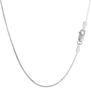 Sterling Silver Rhodium Plated Octagonal Snake Chain Necklace, 1,2mm