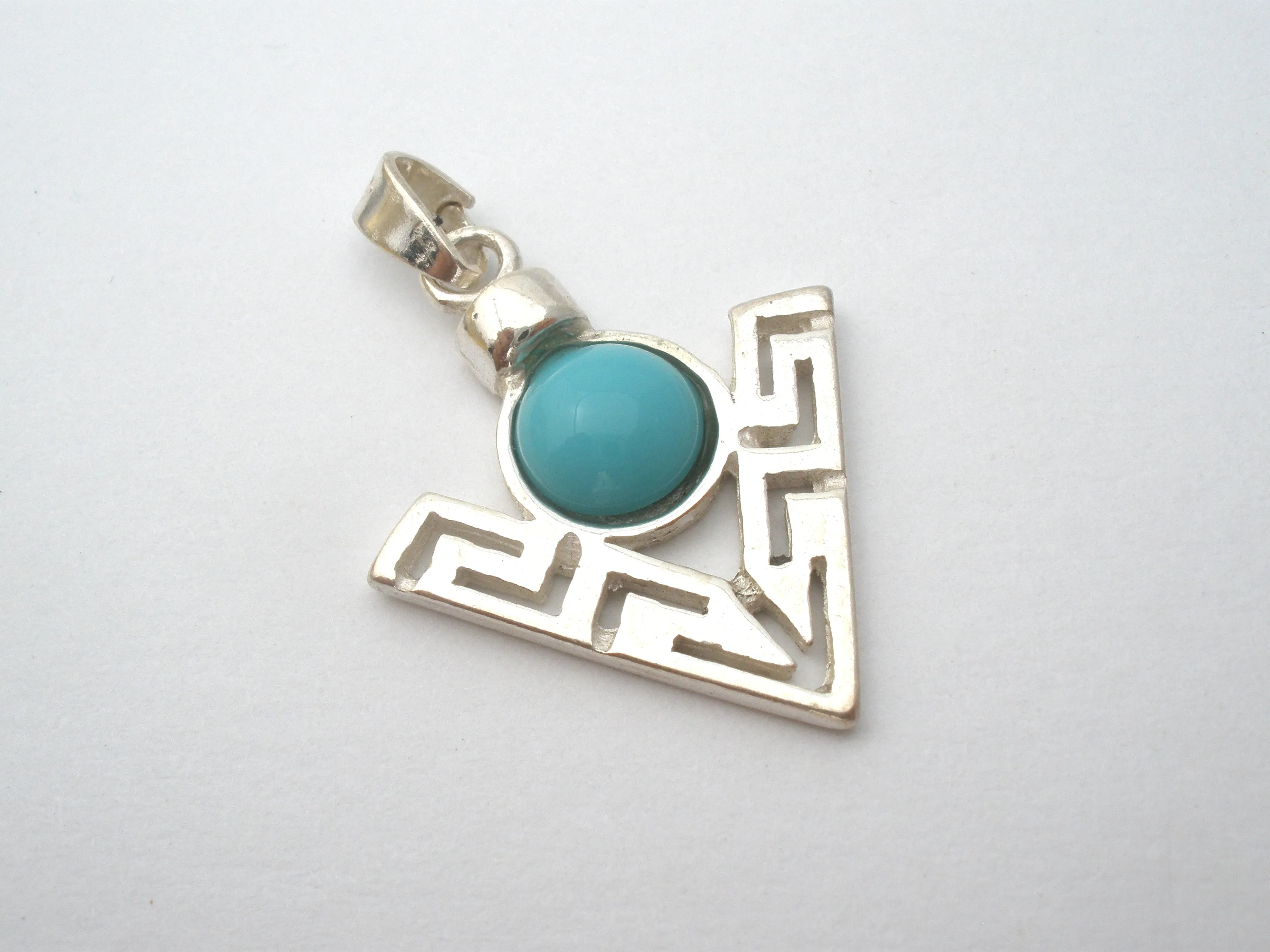 Sterling Silver Turquoise Pendant Slide Vintage