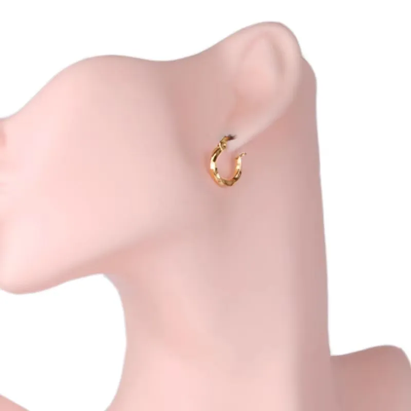 Stylish 15mm Gold Stainless Steel Small Hoop Earrings for Women - Fashionable Wholesale Jewelry!