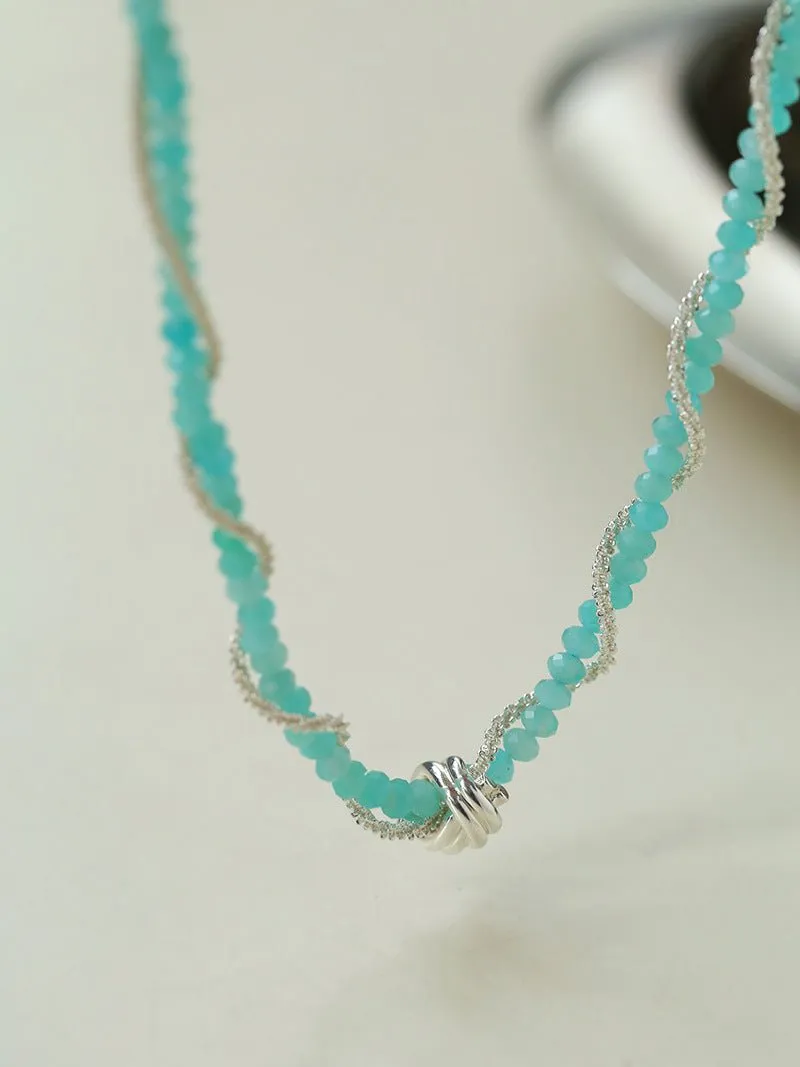 Stylishly Designed Chain Entanglement Gemstone Necklace-Gemstone