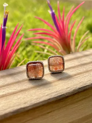 Sunstone Crystal Earrings