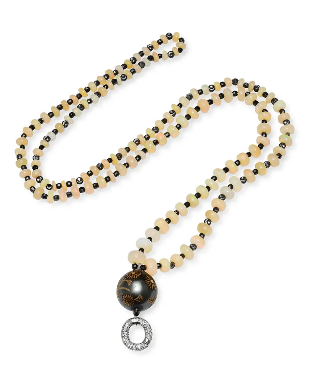 Tahitian Diamond Pearl Beaded Necklace