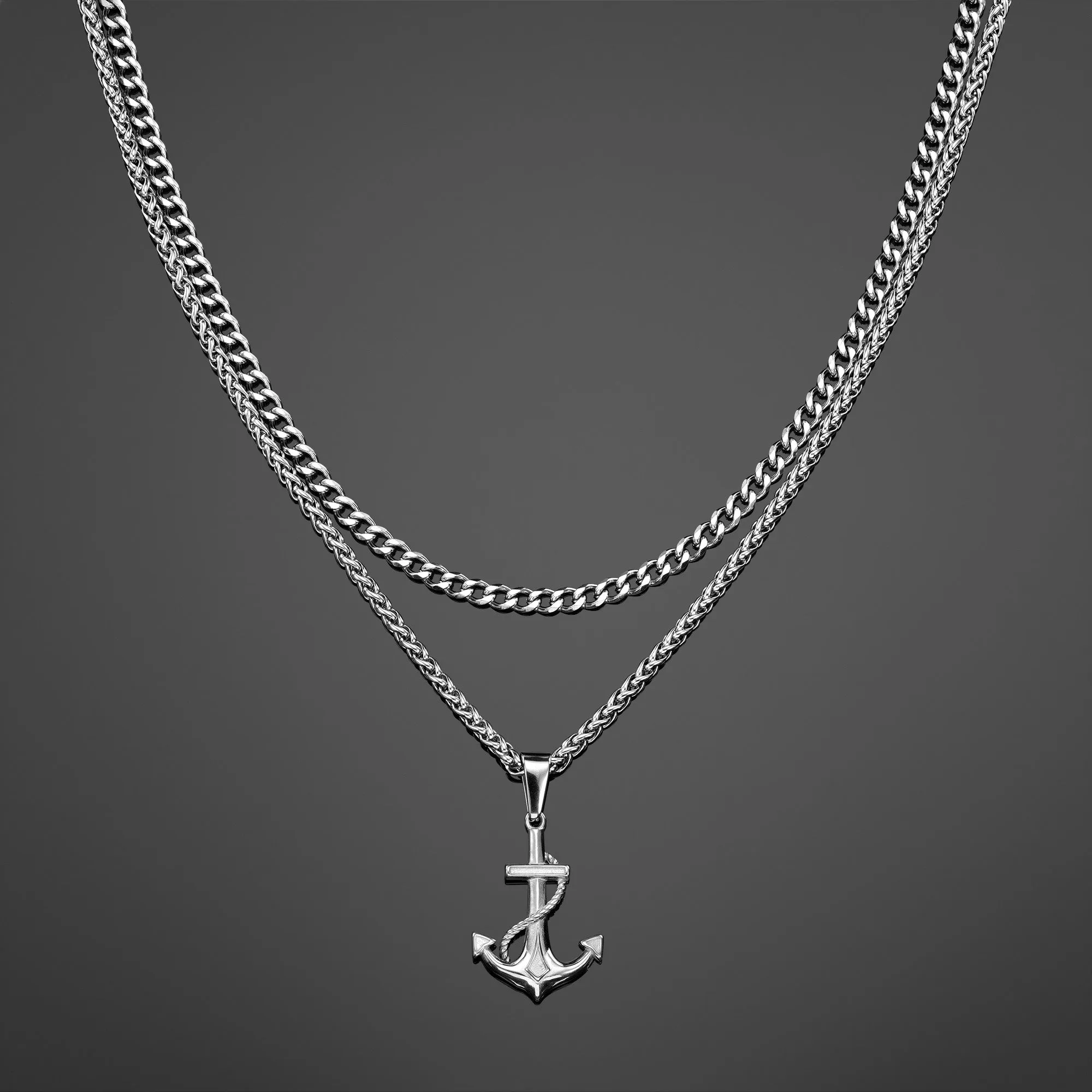 The Anchor Pendant Set - Silver RG1010S