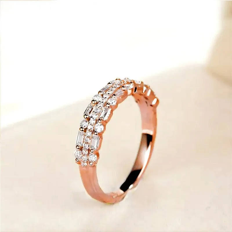 Three-layer Fine Circle Line Ring