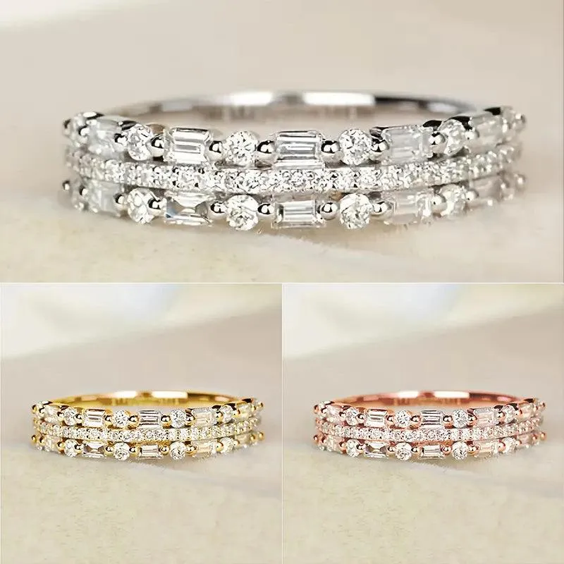 Three-layer Fine Circle Line Ring