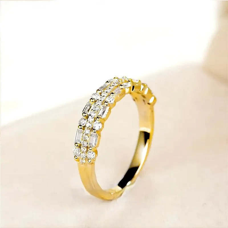 Three-layer Fine Circle Line Ring