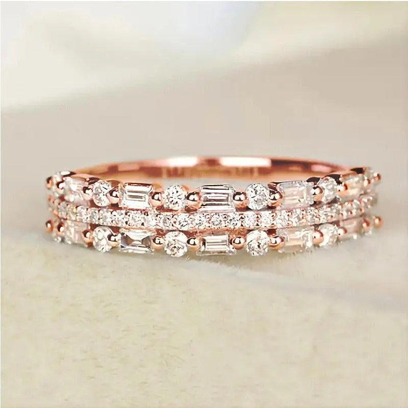 Three-layer Fine Circle Line Ring