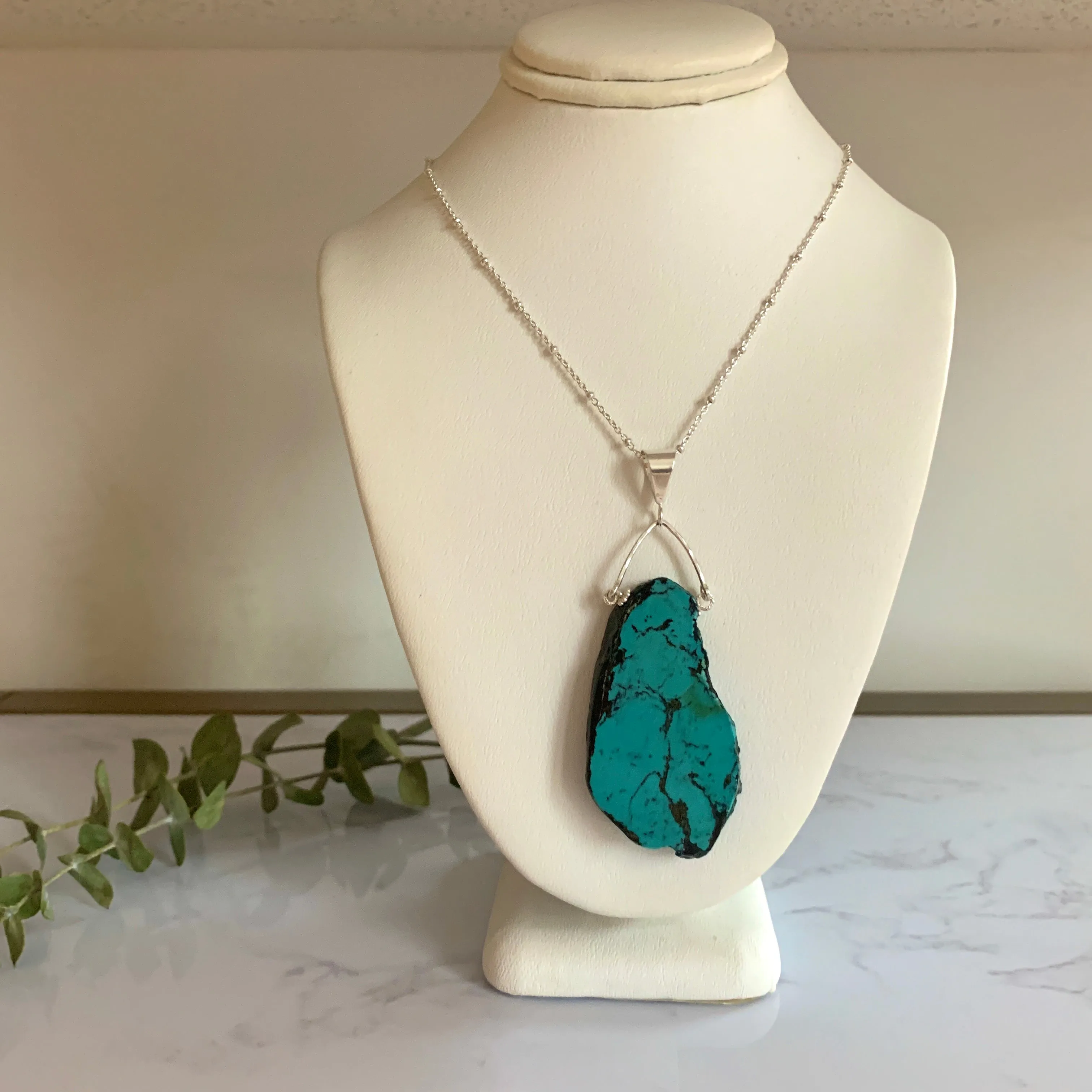 Turquoise Freeform Pendant - L