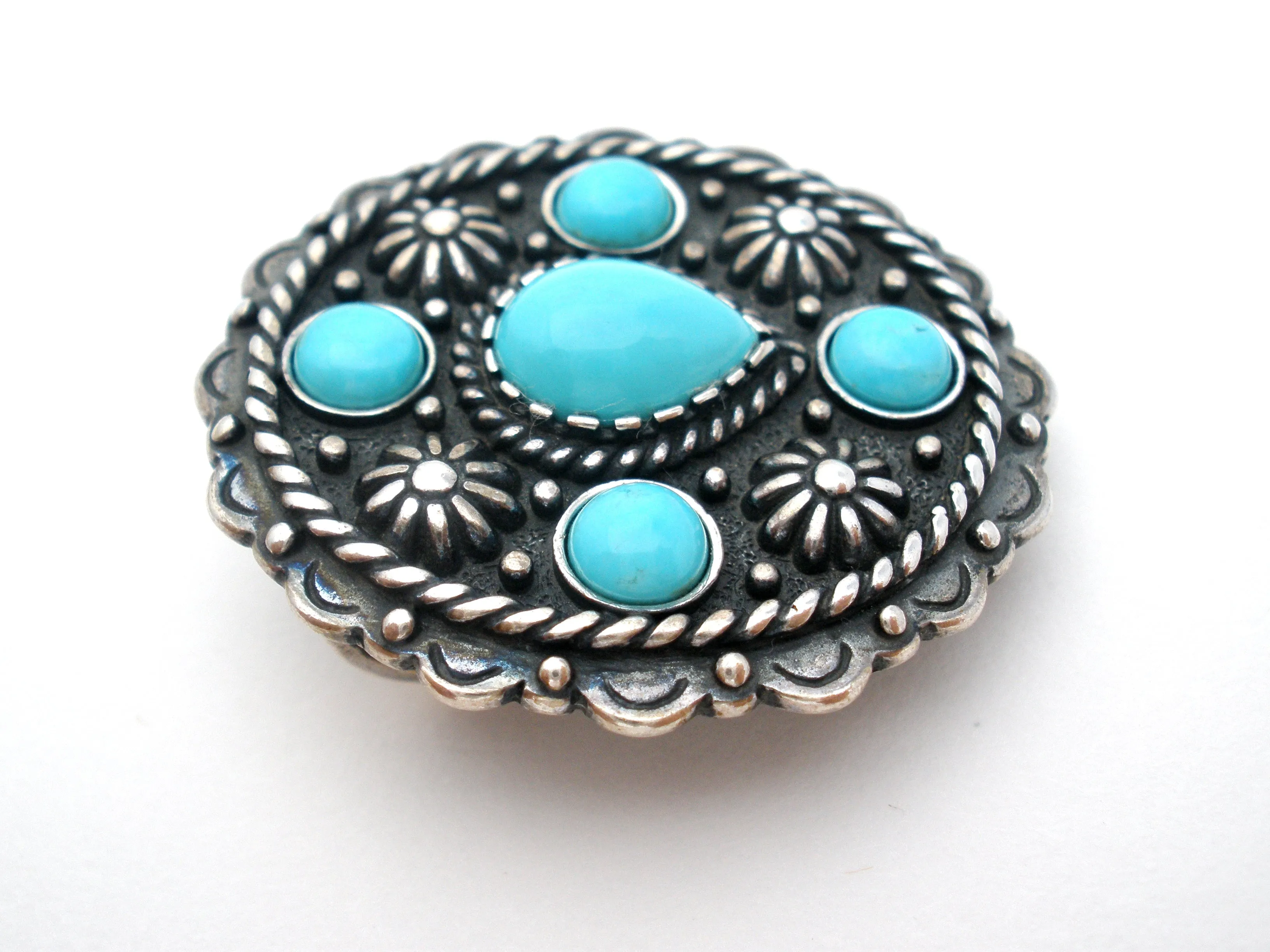 Turquoise Sterling Silver Slide Pendant